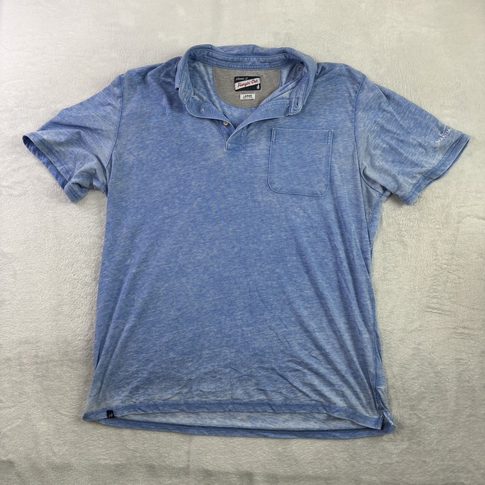 Johnnie-O Hangin' Out Blue Short Sleeve Collared Polo Shirt Mandalay Bay Men's L